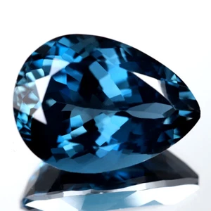 25,09 ct AAA-Qualität wunderbarer Birnenschnitt (21 x 16 mm) Original London Blue Topas - Bild 1 von 2