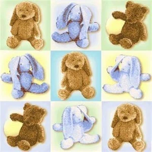 BTY Henry Vidrio Dulce Comienzo Azul Marrón Osos de Peluche Tela de Algodón Por Yarda - Imagen 1 de 1