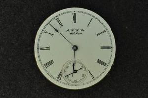 VINTAGE 8 SIZE "ROYAL" WALTHAM H.C. POCKET WATCH MOVEMENT - RUNNING - Picture 1 of 2
