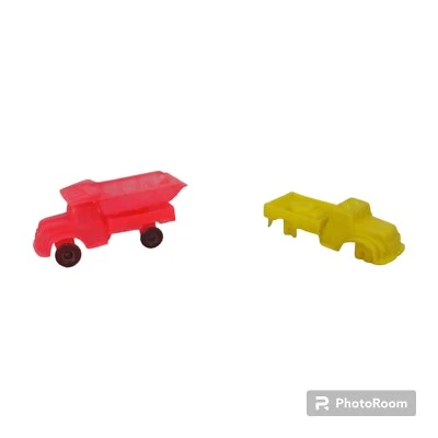 Plasticville Red Toy Truck With Tires and Yellow truck no tires Hong Kong - Image 1 of 4