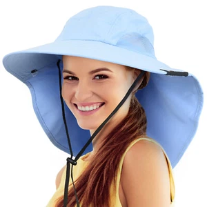 Women Protection Hat Sun Cap Wide Brim Visor Anti-UV Fashion Bucket Outdoor Cap - Picture 1 of 11