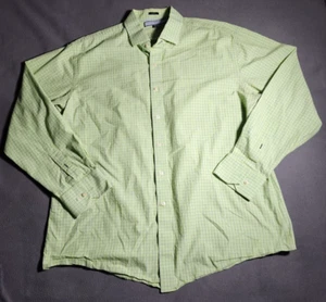 Tommy Hilfiger Shirt Men Size 15 1/2 Green Plaid Long Sleeve Buttons Up Casual - Foto 1 di 20