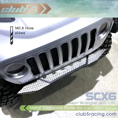 Metal Diamond Plate For SCX6 Jeep JLU Wrangler Stock "FRONT" Bumper - Image 1 of 4