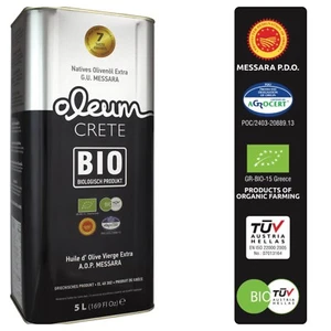 Bio Organic Olivenöl Oleum Crete Extra Virgin natives 5lt Kanister aus Kreta 03  - Bild 1 von 12