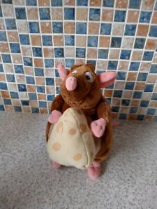 disney RATATOUILLE EMILE FAT RAT WITH CHEESE TEDDY PURSE 8 INCHES HIGH RARE