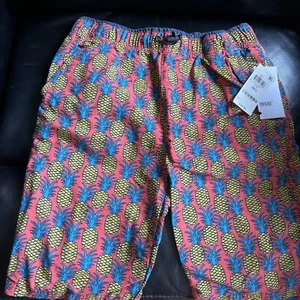 Univibe Boys Board Shorts Size MEDIUM. Pink with Yellow And Blue Pineapples. - Picture 1 of 6
