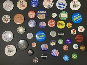 Pinback Buttons Lot Of 43 Vintage - Picture 1 of 24