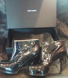 YSL Größe 6 Plateau Krokodilleder Stiefeletten neu im Karton ITALIEN PREISSTURZ* - Bild 1 von 4