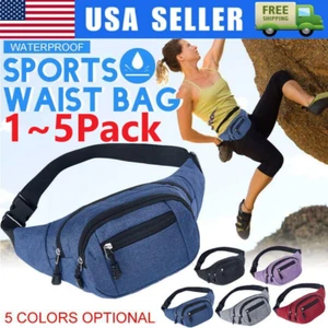 Men Women Fanny Pack Belt waist Bag Cross body Sling Shoulder Travel Sport Pouch - Picture 1 of 16