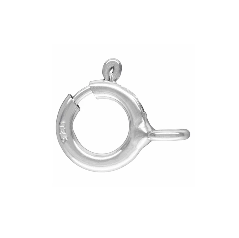 5pcs 925 Sterling Silver 7mm Spring Ring Clasp with Open Ring for Jewelry Making - Image 1 of 1