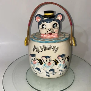 50er GrantCrest Japan Tanzende Bären/Mäuse Keks Keksdose & Deckel - Bild 1 von 8