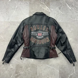 90s Vintage Harley Davidson Jacket Womens Medium 95th Anniversary Leather Coat - Bild 1 von 16