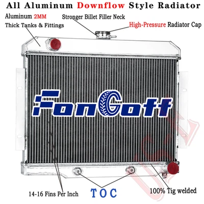 Radiador de aluminio CC1919 3 filas para motores Chevy V8 Jeep CJ5 CJ6 CJ7 1972-1986 Foto 1 de 4