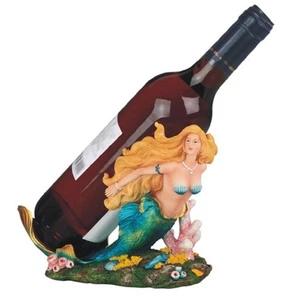 Türkis Meerjungfrau Deko Weinflaschenhalter Maritim Sea Life Küchendeko - Bild 1 von 2