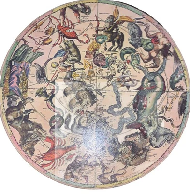 Vtg 1965 Springbok Round Puzzle Myth & Fact In The Zodiac 500+pcs Rare - Image 1 of 4