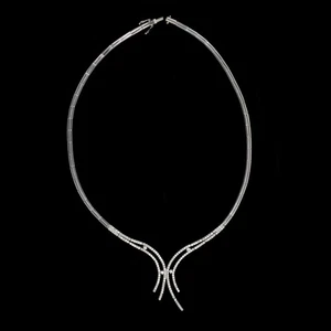 2,75 kt NATÜRLICHER DIAMANT HALSKETTE 14 kt WEISSGOLD 18 Zoll LARIAT FORMELLER EVENT SCHMUCK - Bild 1 von 2