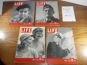 4 Life Magazine Lot - 4 of 5 Issues For Month of August 1942 - 3, 10, 24, 31 - Foto 1 di 24