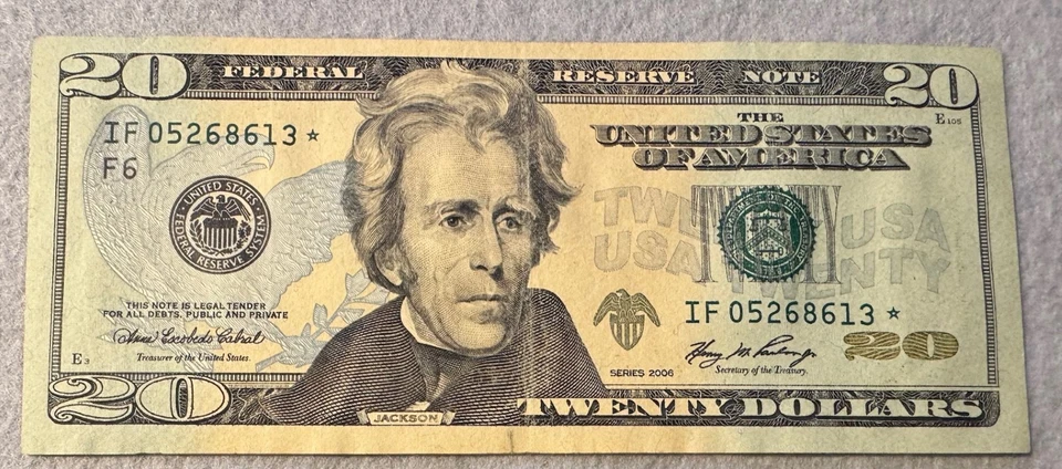 2006 $20 FRN Federal Reserve Star * Replacement Note - Image 1 of 2