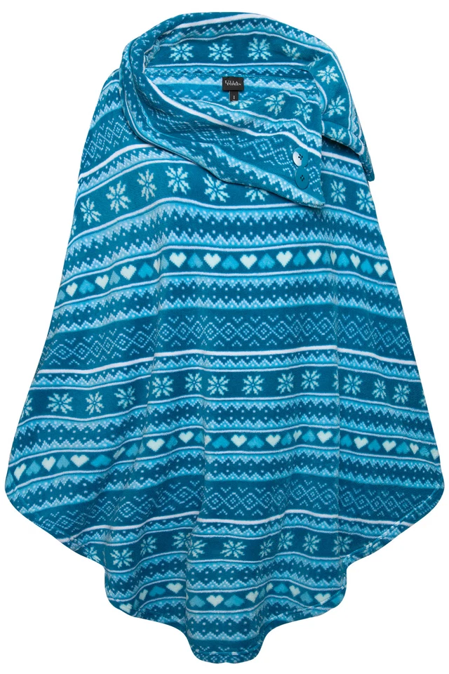 Ulla Popken Damen große Größen Homewear Poncho Norweger Plüsch Kragen - Bild 1 von 1