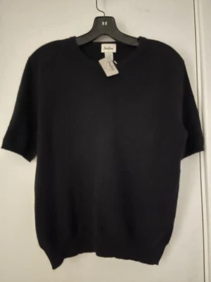 Cashmere Black Sweater NEW Short Sleeves - Image 1 of 2