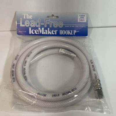 Línea de conexión para máquina de hielo sin plomo S#49599 5' 1/4c x 1/4c poli trenzado por NADA Foto 1 de 4