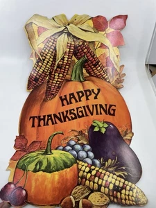 Vintage Happy Thanksgiving Deko gestanzt 80er Jahre - Bild 1 von 6