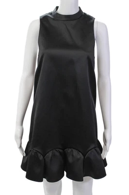 Rachel Zoe Women's Round Neck Tiered Ruffle Mini Dress Black Size 2 - Image 1 of 4