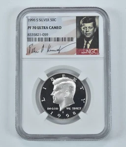 1998-S Kennedy Half Dollar Silver PF70 UCAM NGC Signature Label - Picture 1 of 5