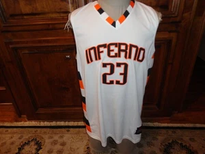 Weißes INFERNO #23 Healy Sportswear genähtes Basketball Trikot Erwachsene XL seltener Fund - Bild 1 von 10