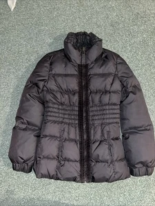 Giacca vintage Juicy Couture donna media nera colletto arricciato pieghettato piumino P - Foto 1 di 5