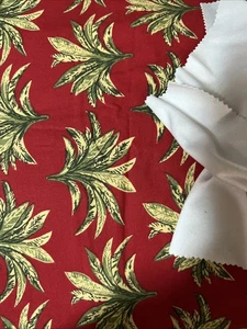 Fabric Traditions VTG 2000 Red green fronds leaves palms Fabric 3.66 Yards X 44 - Picture 1 of 11