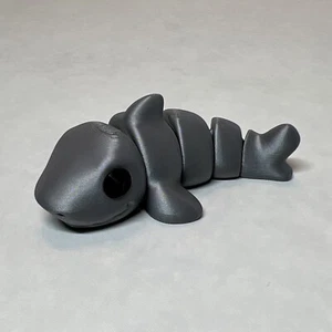 Lindo juguete inquieto ZOU3D Flexi articulado bebé tiburón plateado - Imagen 1 de 8