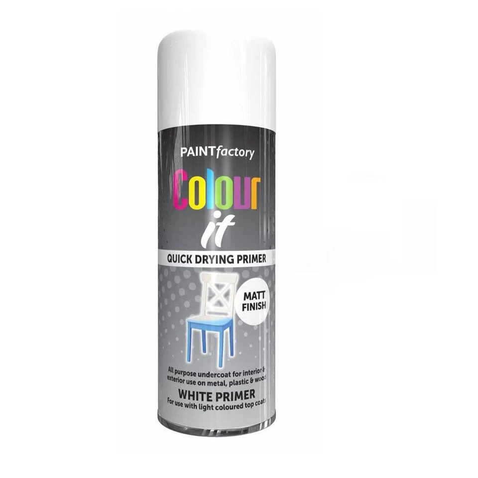 White Primer Spray Paint Aerosol Auto Car Lacquer Wood Metal 400ml - Image 1 of 1