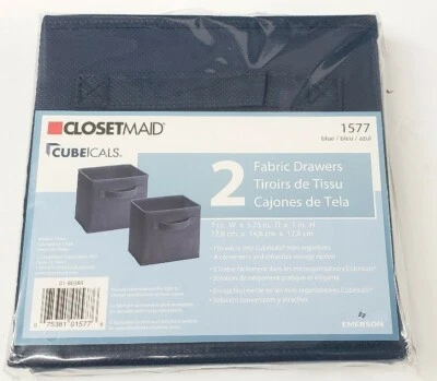 Closetmaid Cubeicals Fabric Drawer Blue Pack 7 inch x 5.75 inch x 7 inch
