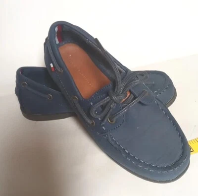 Tommy Hilfiger Azul Marino Douglas Zapatos Barco Jóvenes Niño’s Talla 1 Foto 1 de 4