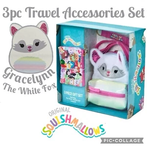 ✨Squishmallows✨Gracelynn The White Fox✨3pc Travel Accessories Boxed Gift Set✨ - Picture 1 of 11