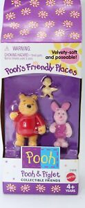 Disney Pooh's Friendly Places Winnie the Pooh Piglet Flocked Figure Mattel 21818
