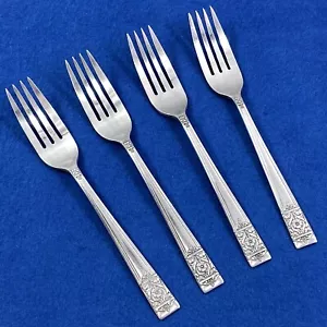 Juego de 4 tenedores de cena de plata con patrón de inauguración de National Silver - Imagen 1 de 1