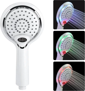 3 Farbe LED Handheld Dusche Spray Kopf Mit Digitale Temperaturanzeige, Wasser - Bild 1 von 12