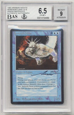 Graded Signed Serendib Djinn BGS Arabian Nights Artist Anson Maddocks MTG Magic! - Image 1 of 2