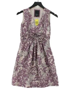 Betty Jackson Women's Midi Dress UK 8 Purple 100% Silk A-Line - Picture 1 of 5