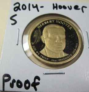 2014-S Proof Herbert Hoover Presidential Golden Dollar (#226c) - Picture 1 of 2