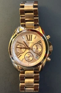 HEAVY Michael Kors Rose Gold MK5799 Wrist Watch (Needs Battery 7” Wrist) MK!! - Picture 1 of 11