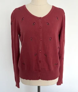 Princess Highway Cardigan Womens Size 12 Embroidered Long Sleeve Round Neck Knit - Picture 1 of 6