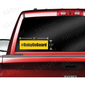 HashTag Baby on Board 5"x1.5" Precision Cut Cool Vinyl Decal Sticker Car Window - Picture 1 of 4
