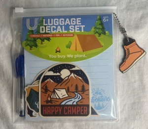 LUGGAGE DECALS w/Notepad, Pen & Keychain Travel Camping 5 Decals Stickers USTYLE - Picture 1 of 6
