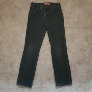 Arizona Jeans Boys Skinny Jeans Black Denim Adjustable Waist Size 12 Regular - Picture 1 of 13