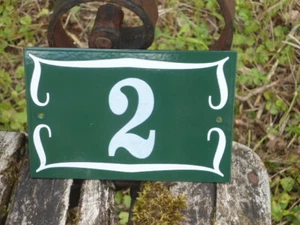 PLAQUE EMAILLEE NUMERO DE RUE EMAIL VERITABLE 800°C N° MAISON N° 2 VF FAB FRANCE - Picture 1 of 1