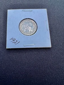 Schöner Büffelnickel von 1921, leicht getönt mit Vollhorn - Bild 1 von 2
