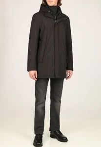 Corneliani V7815 Mens Black Waterproof Parka Jacket Size 54 - Picture 1 of 5